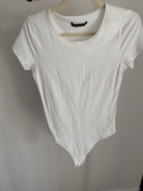 Abercrombie and Fitch Short Sleeve White Cotton Bodysuit